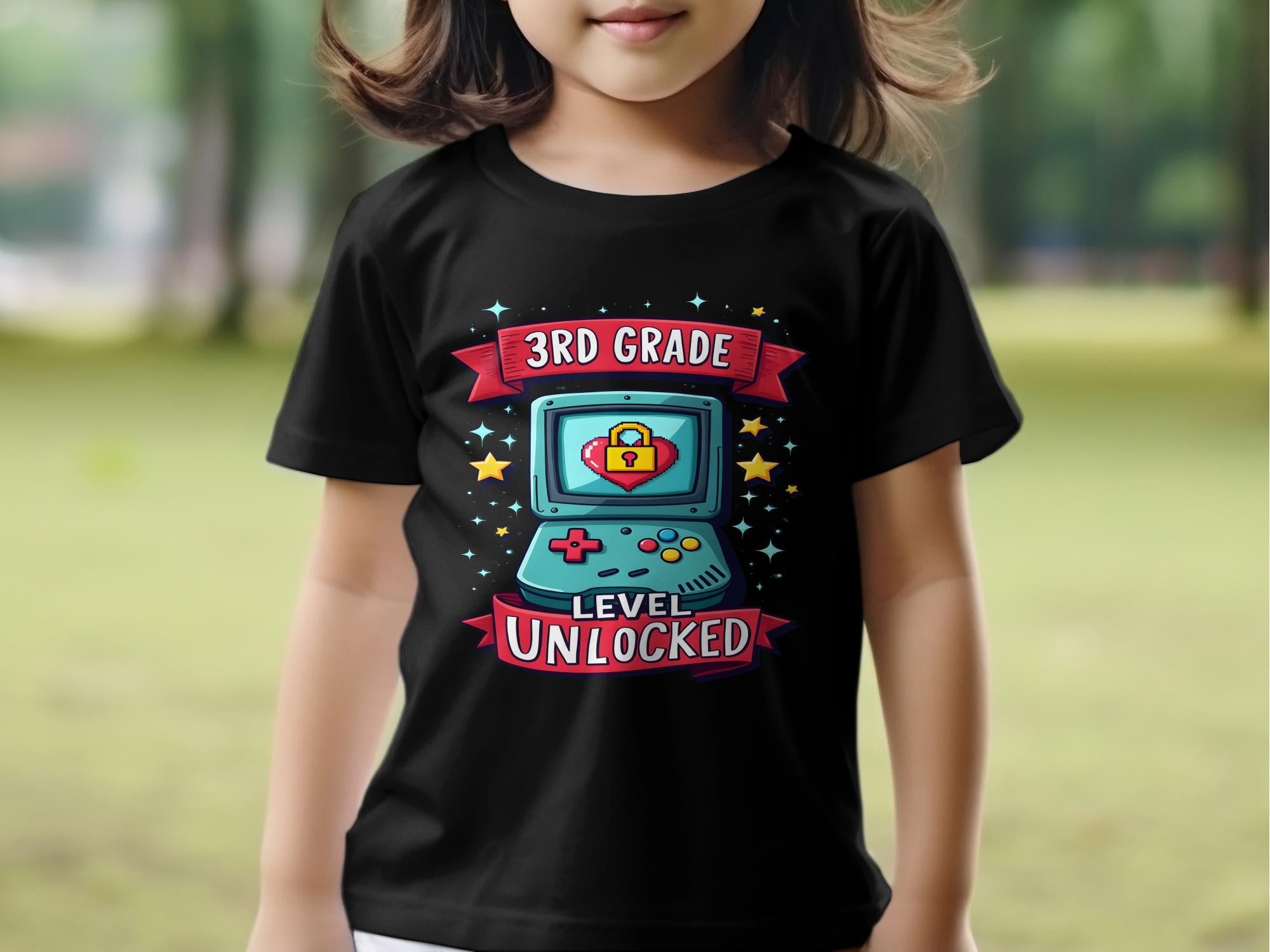 3rd Grade Level Unlocked T - Shirt, Retro Gaming Design, Third Grade Shirt, Back to School Gift, Gamer T - Shirt for Kids, Level Up Shirt - Miramor