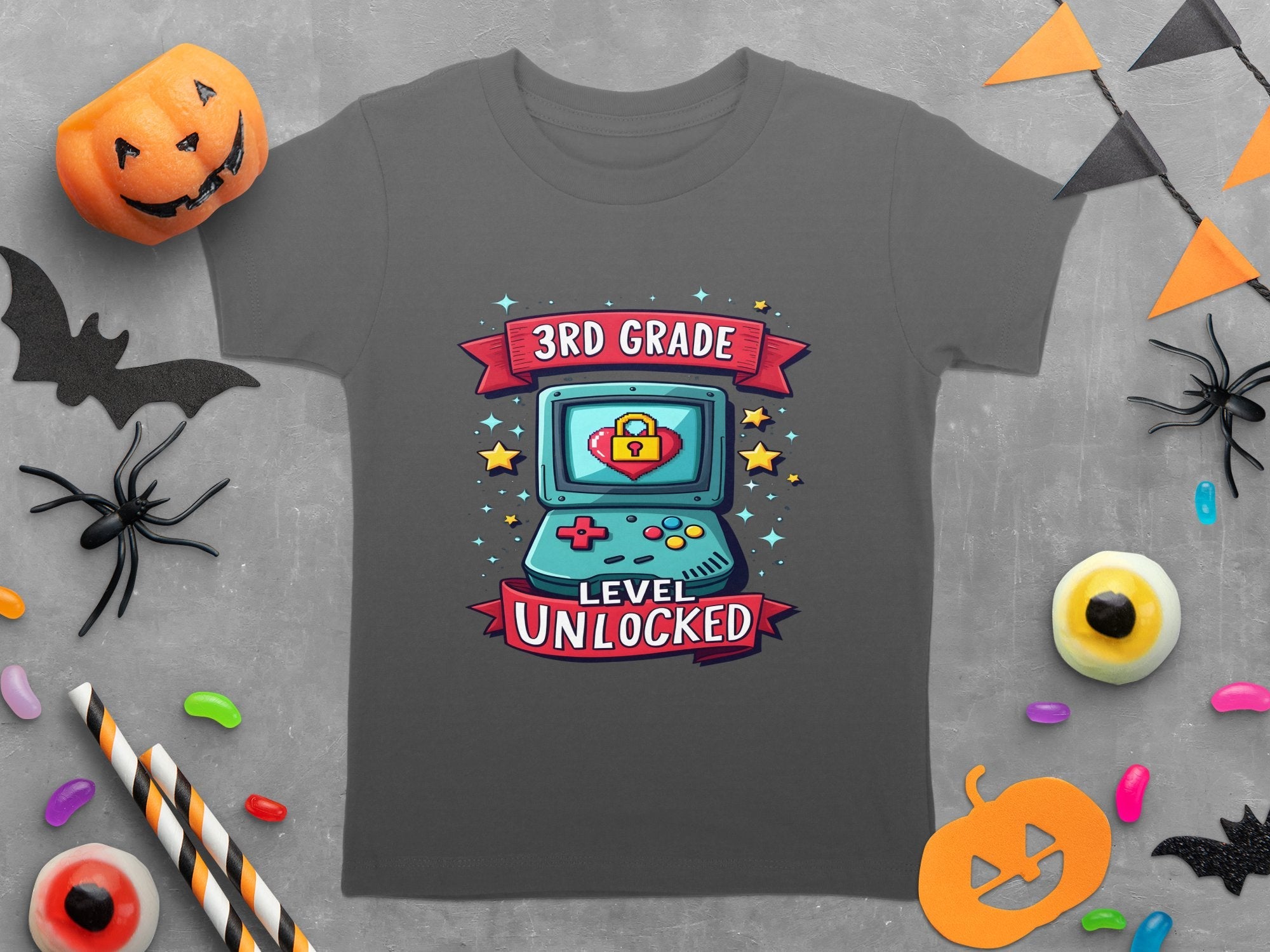 3rd Grade Level Unlocked T - Shirt, Retro Gaming Design, Third Grade Shirt, Back to School Gift, Gamer T - Shirt for Kids, Level Up Shirt - Miramor