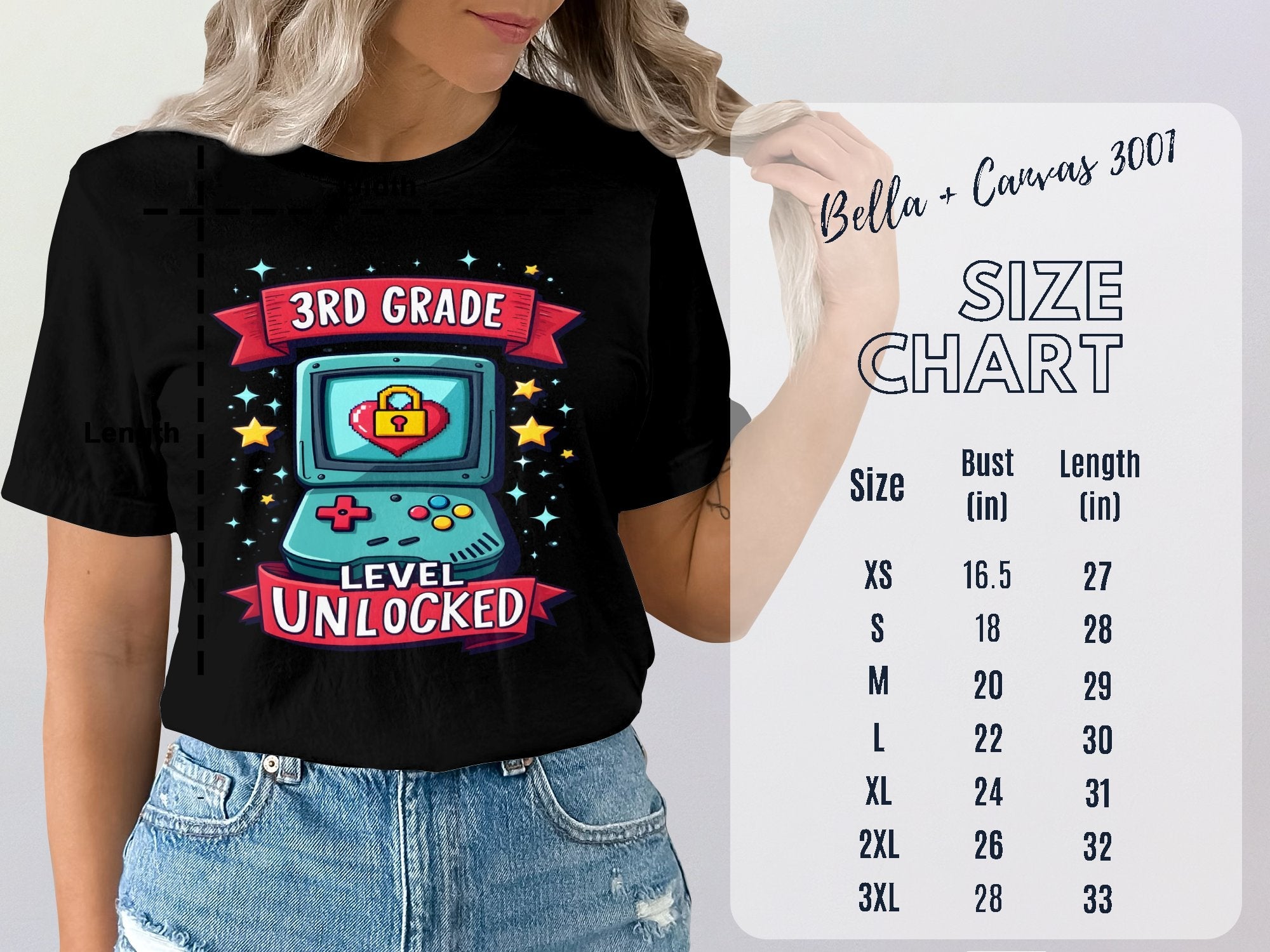 3rd Grade Level Unlocked T - Shirt, Retro Gaming Design, Third Grade Shirt, Back to School Gift, Gamer T - Shirt for Kids, Level Up Shirt - Miramor