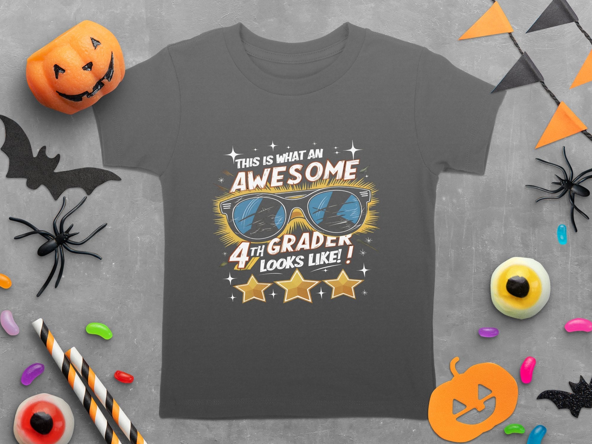 Awesome 4th Grader T - Shirt, Cool Fourth Grade Student Shirt, Gift for Fourth Graders, Back to School Tee, Fun 4th Grade Apparel - Miramor