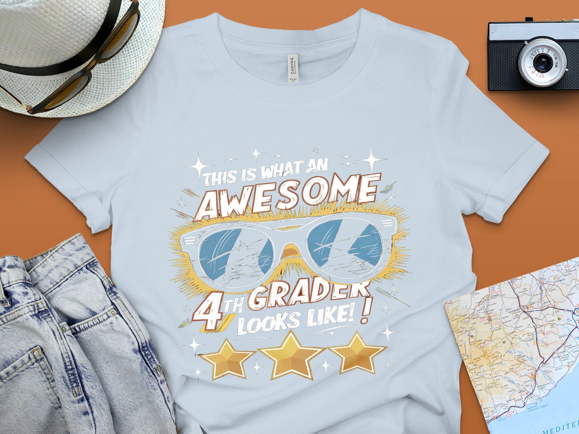 Awesome 4th Grader T - Shirt, Cool Fourth Grade Student Shirt, Gift for Fourth Graders, Back to School Tee, Fun 4th Grade Apparel - Miramor