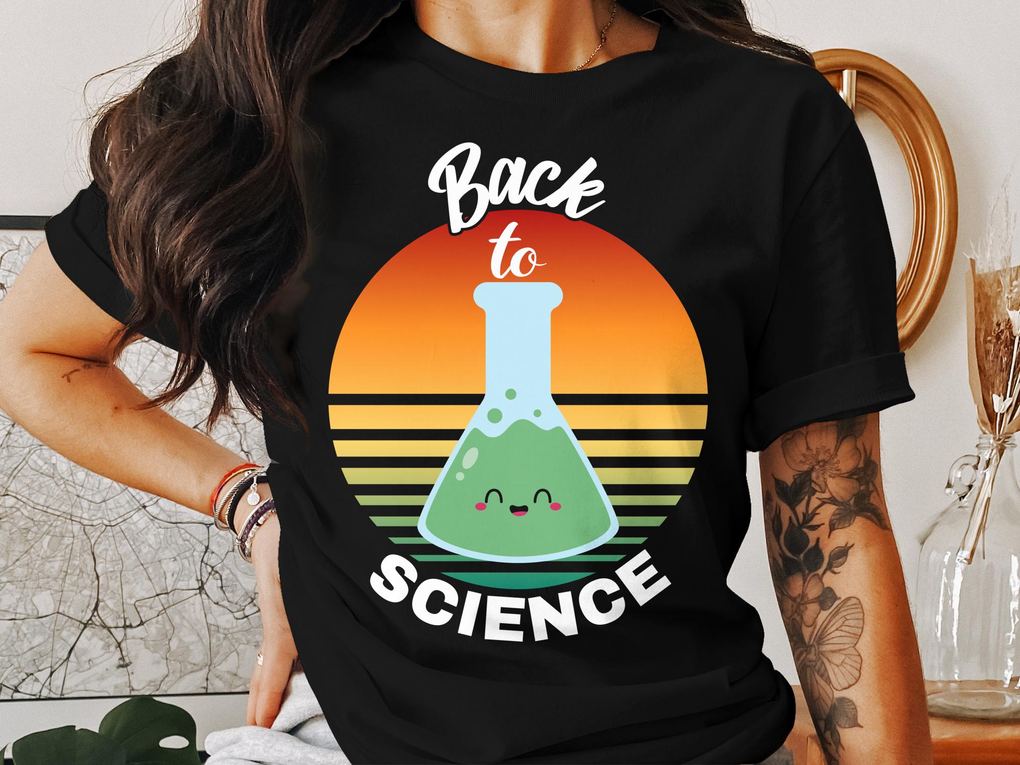 Back to Science T - Shirt, Cute Chemistry Beaker Design, Retro Style Science Shirt for Teachers, Fun Science Lab Clothing, Geek Gift Tee - Miramor