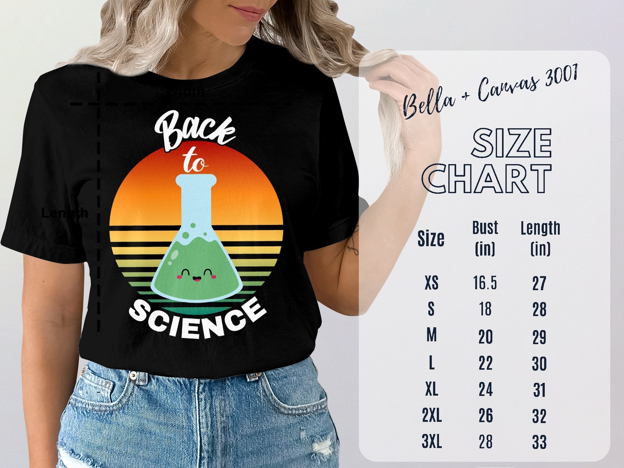 Back to Science T - Shirt, Cute Chemistry Beaker Design, Retro Style Science Shirt for Teachers, Fun Science Lab Clothing, Geek Gift Tee - Miramor