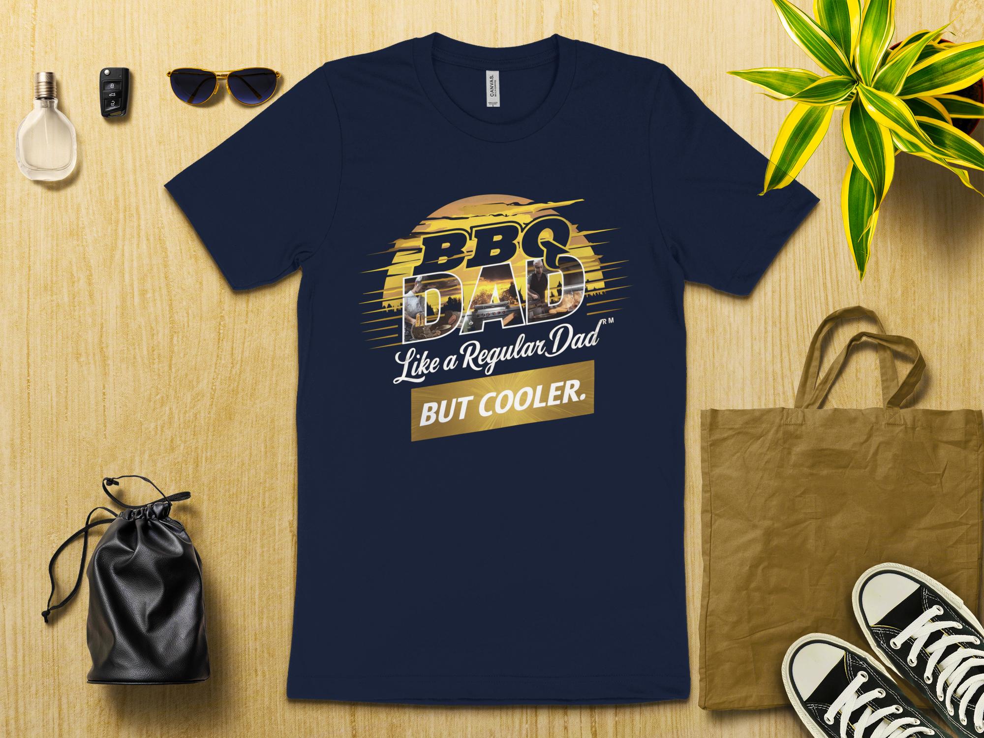 BBQ Dad Like a Regular Dad But Cooler T - Shirt, Funny BBQ Dad Shirt, Gift for Dad, Father's Day Shirt, Cool Dad T - Shirt - Miramor