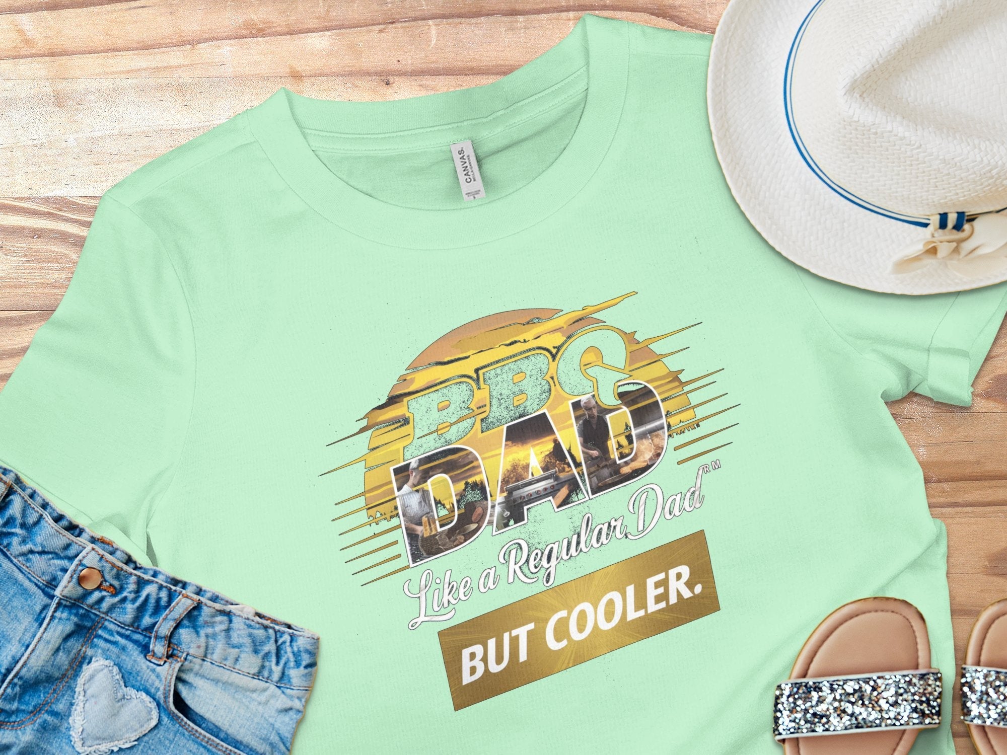 BBQ Dad Like a Regular Dad But Cooler T - Shirt, Funny BBQ Dad Shirt, Gift for Dad, Father's Day Shirt, Cool Dad T - Shirt - Miramor