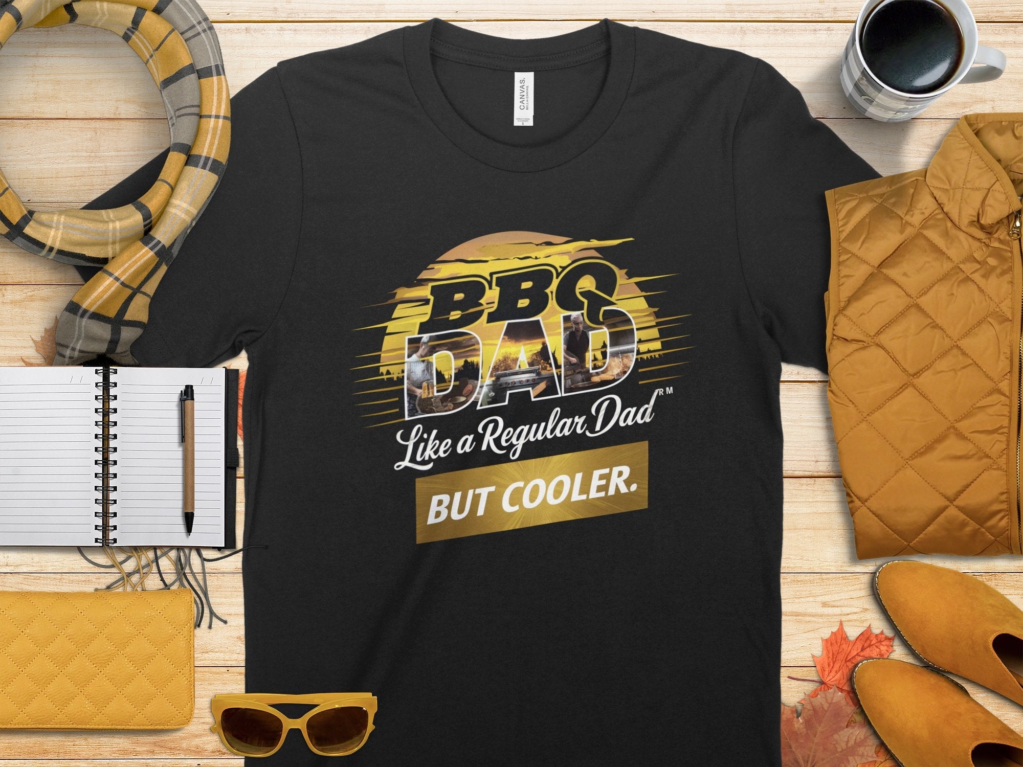 BBQ Dad Like a Regular Dad But Cooler T - Shirt, Funny BBQ Dad Shirt, Gift for Dad, Father's Day Shirt, Cool Dad T - Shirt - Miramor