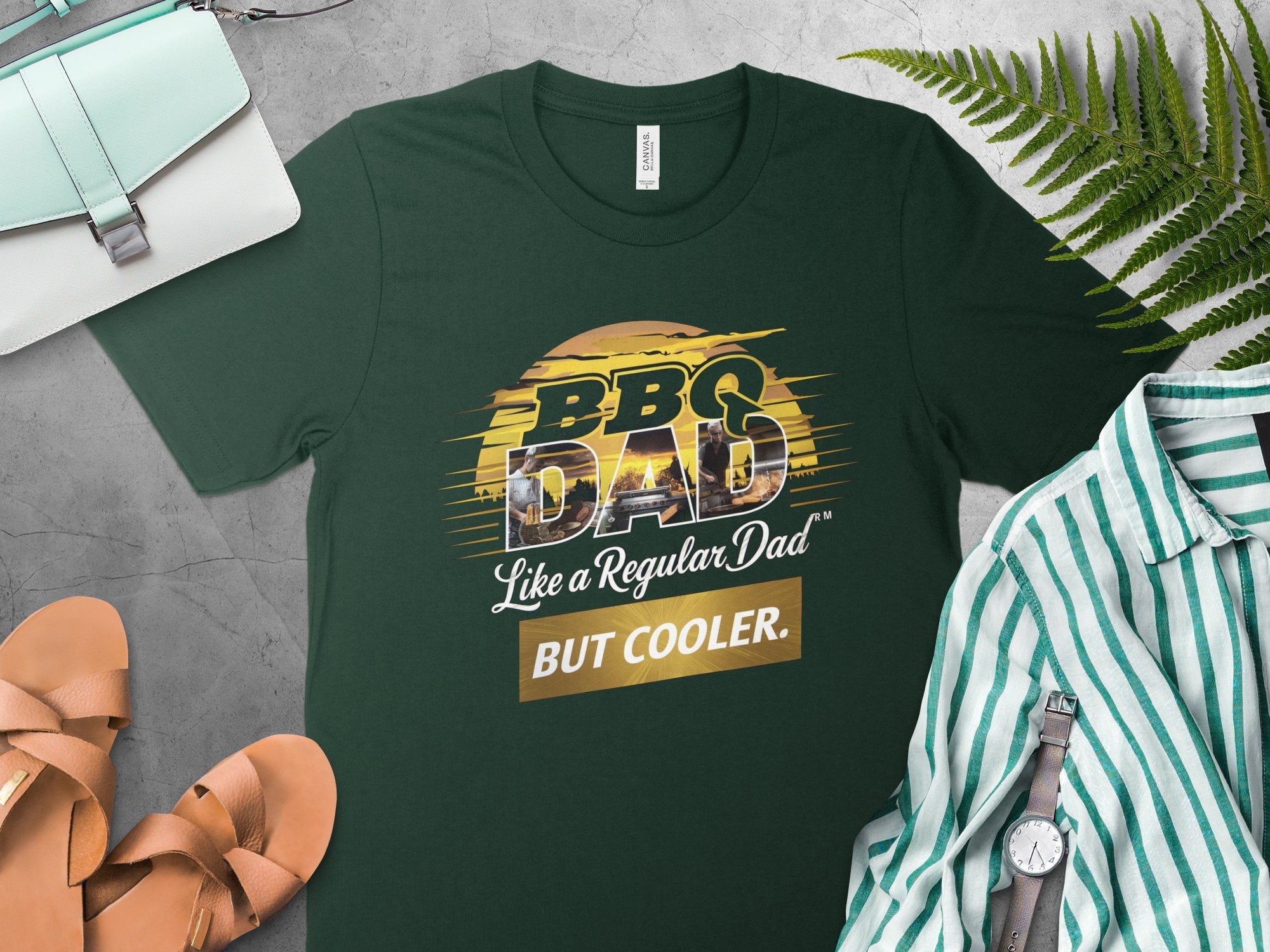 BBQ Dad Like a Regular Dad But Cooler T - Shirt, Funny BBQ Dad Shirt, Gift for Dad, Father's Day Shirt, Cool Dad T - Shirt - Miramor