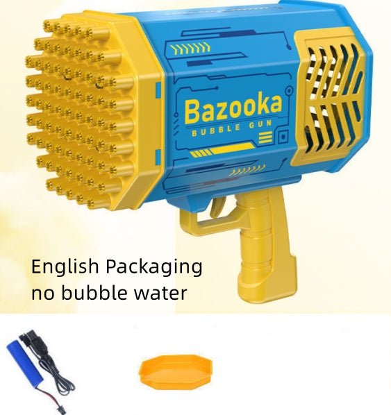 Bubble Gun Rocket 69 Holes Soap Bubbles Machine Gun Shape Automatic Blower With Light Toys For Kids Pomperos - Miramor