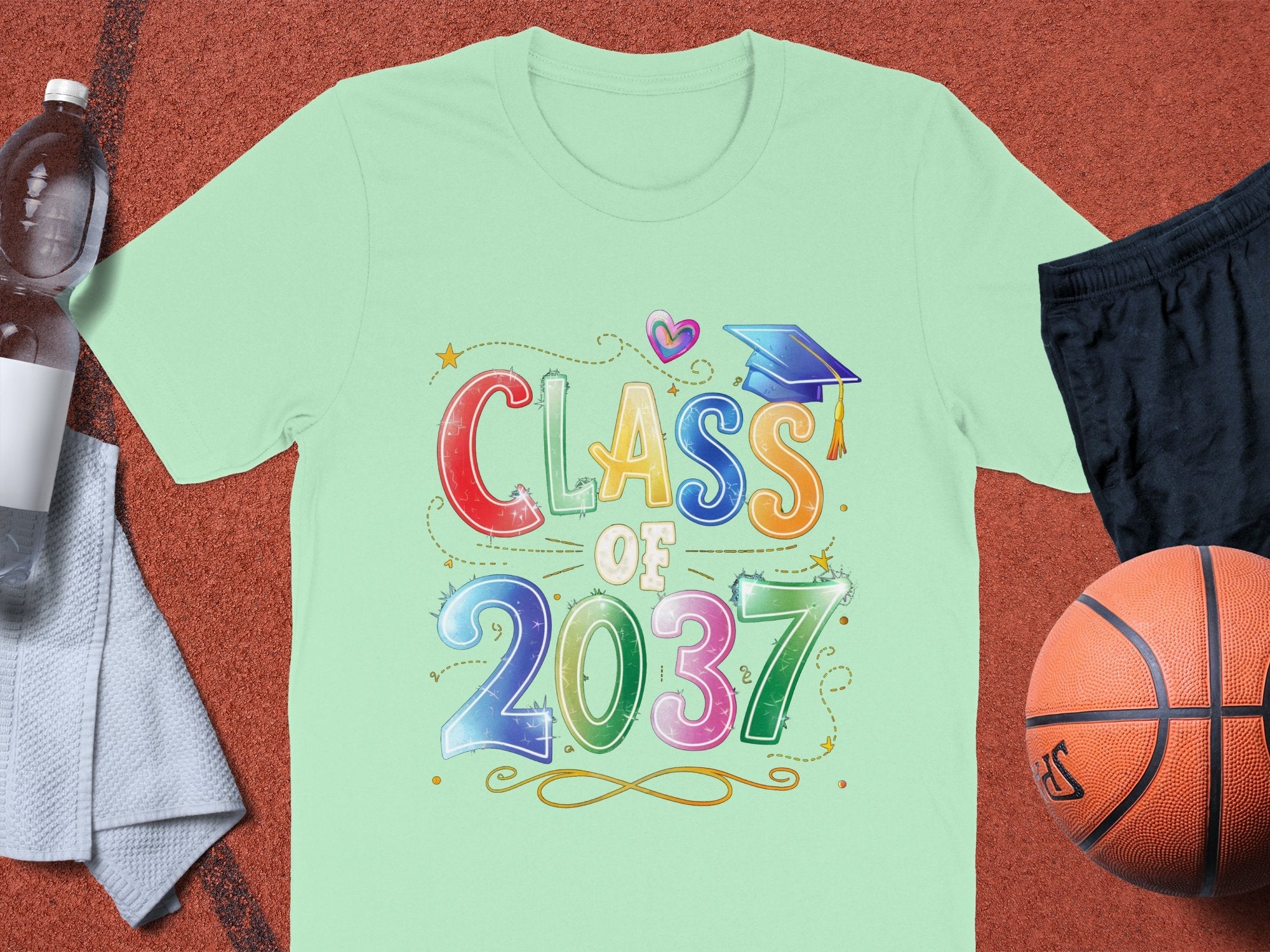 Class of 2037 Graduation T - Shirt, Future Grad T - Shirt, Cute Class of 2037 Shirt, Kindergarten Graduate Shirt, Kids Milestone Shirt - Miramor