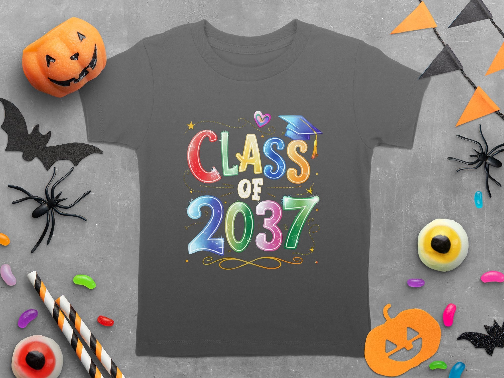 Class of 2037 Graduation T - Shirt, Future Grad T - Shirt, Cute Class of 2037 Shirt, Kindergarten Graduate Shirt, Kids Milestone Shirt - Miramor