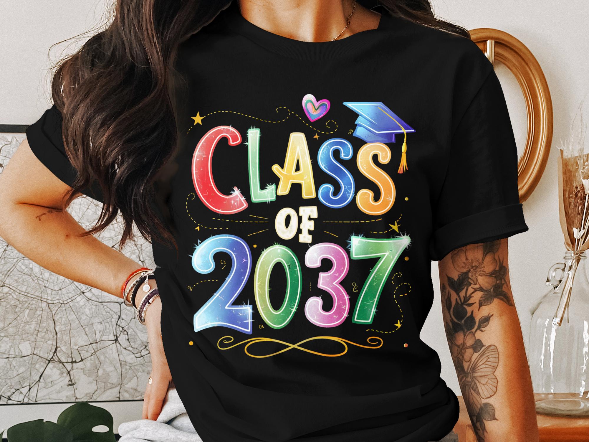 Class of 2037 Graduation T - Shirt, Future Grad T - Shirt, Cute Class of 2037 Shirt, Kindergarten Graduate Shirt, Kids Milestone Shirt - Miramor