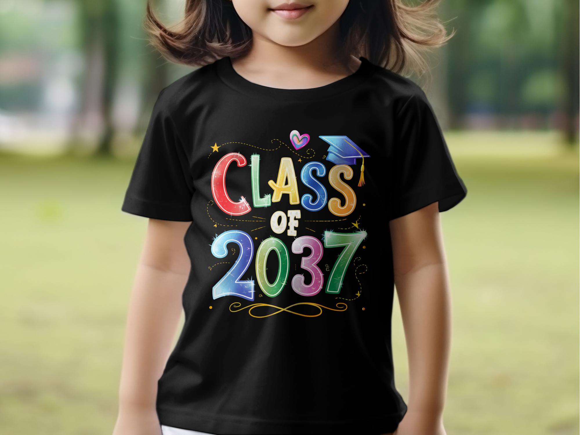 Class of 2037 Graduation T - Shirt, Future Grad T - Shirt, Cute Class of 2037 Shirt, Kindergarten Graduate Shirt, Kids Milestone Shirt - Miramor