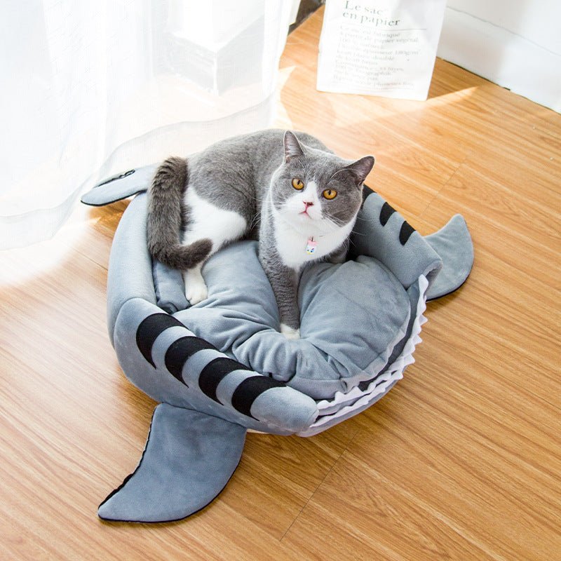 Creative Dual-Purpose Shark Pet Bed Small Dogs And Cats Warm Pet Bed - Miramor