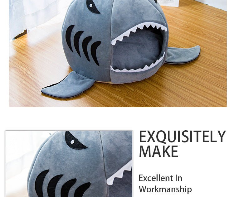 Creative Dual-Purpose Shark Pet Bed Small Dogs And Cats Warm Pet Bed - Miramor