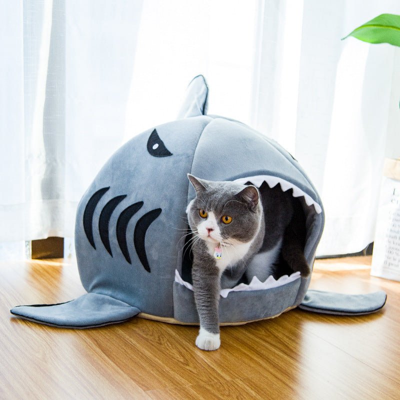 Creative Dual-Purpose Shark Pet Bed Small Dogs And Cats Warm Pet Bed - Miramor