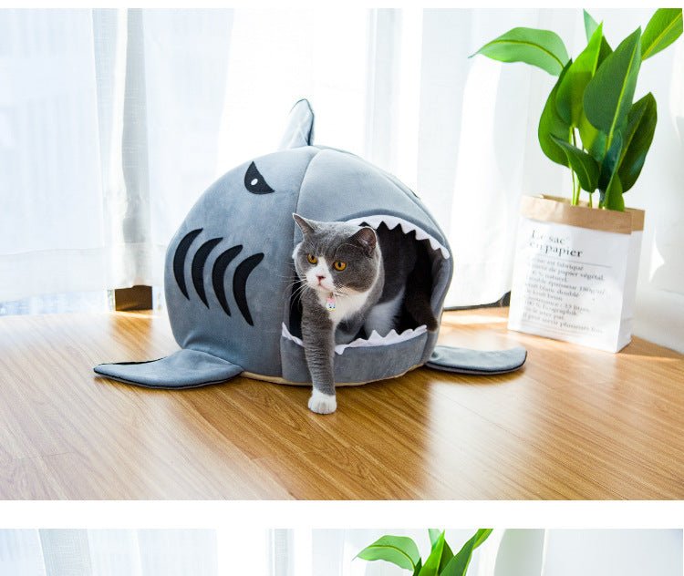 Creative Dual-Purpose Shark Pet Bed Small Dogs And Cats Warm Pet Bed - Miramor