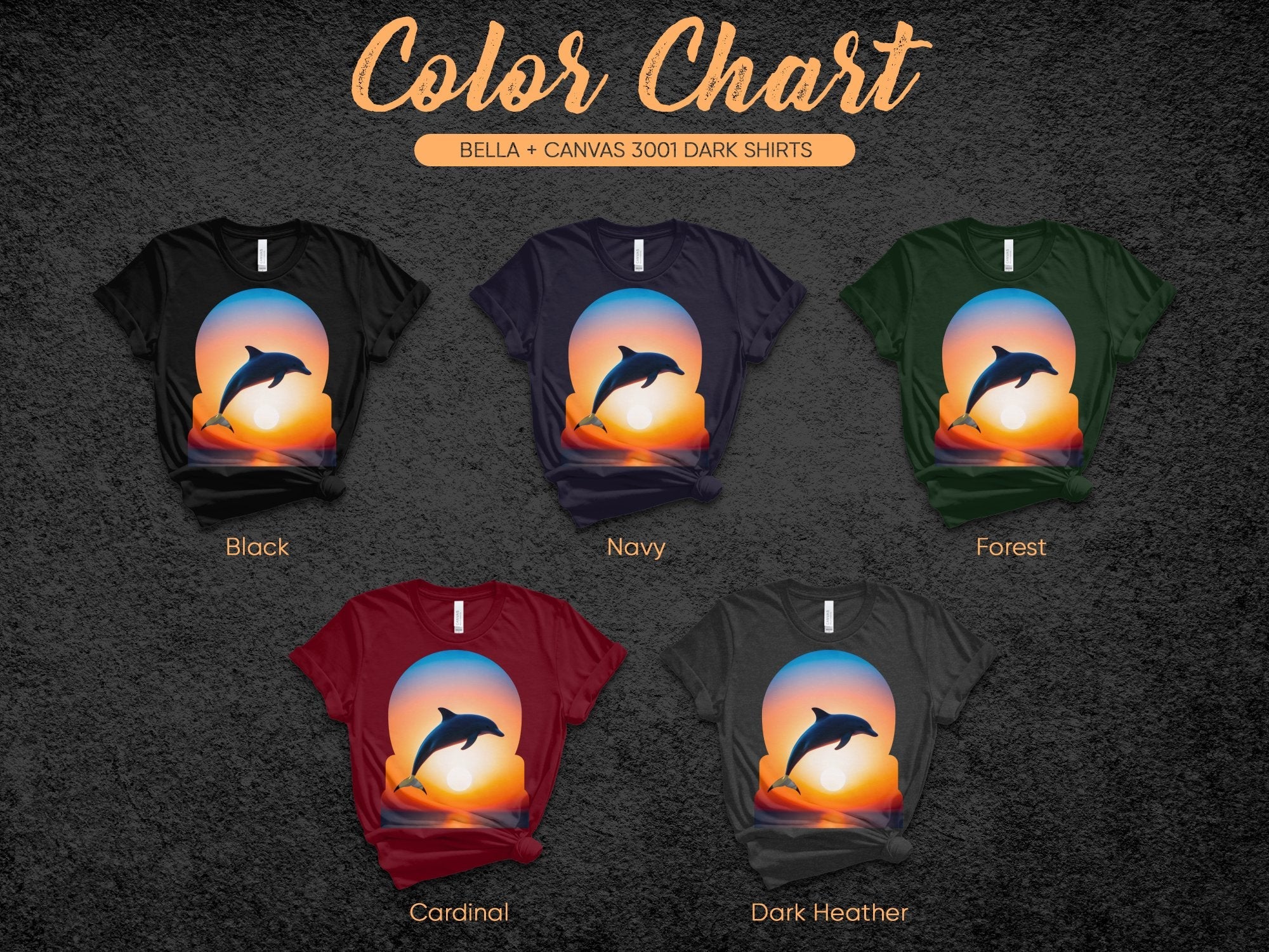 Dolphin Sunset T - Shirt, Ocean Life Tee, Marine Animal Shirt, Nature Lover Gift, Vibrant Sunset Dolphin Print, Artistic Beachwear - Miramor