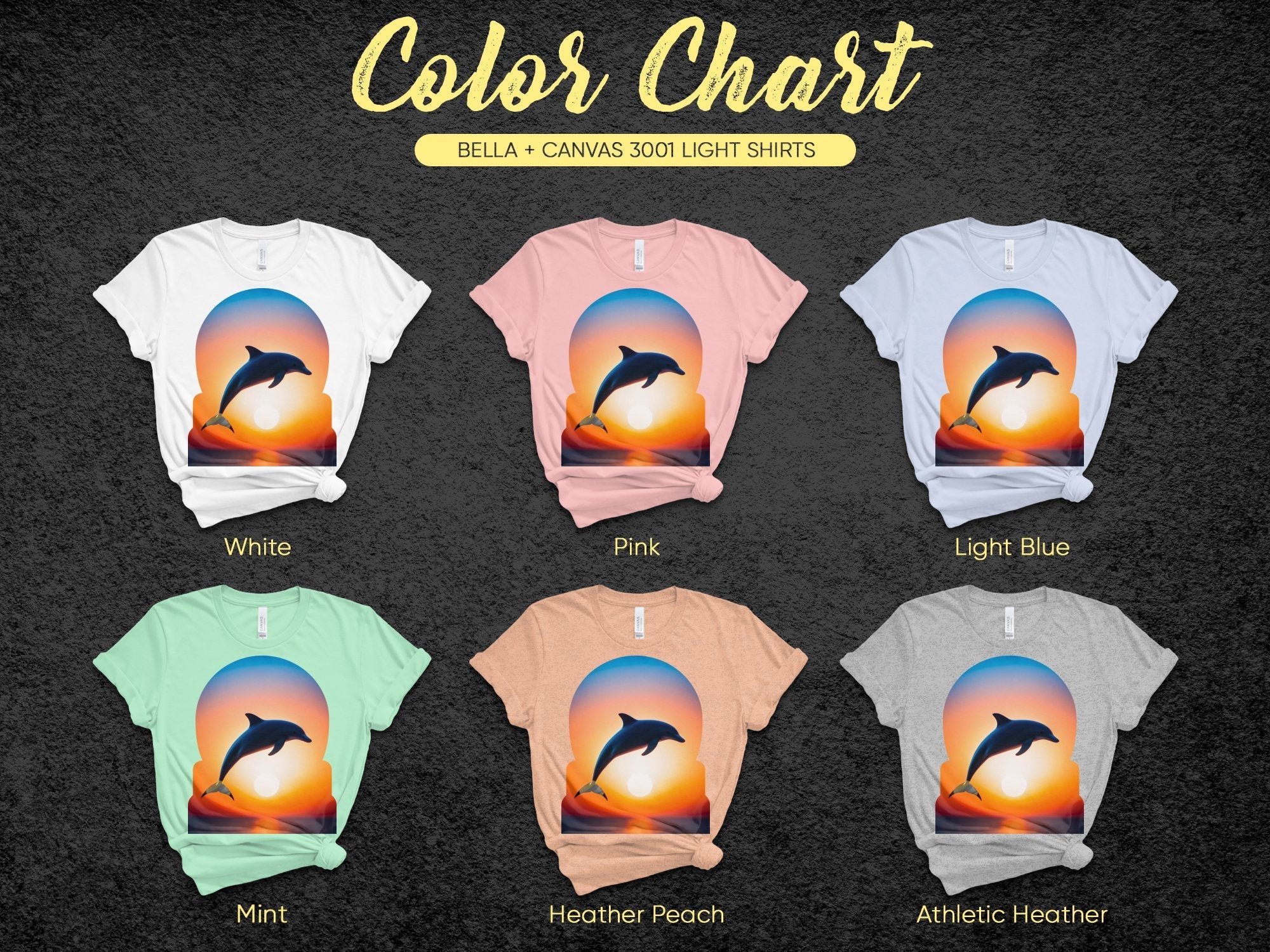 Dolphin Sunset T - Shirt, Ocean Life Tee, Marine Animal Shirt, Nature Lover Gift, Vibrant Sunset Dolphin Print, Artistic Beachwear - Miramor