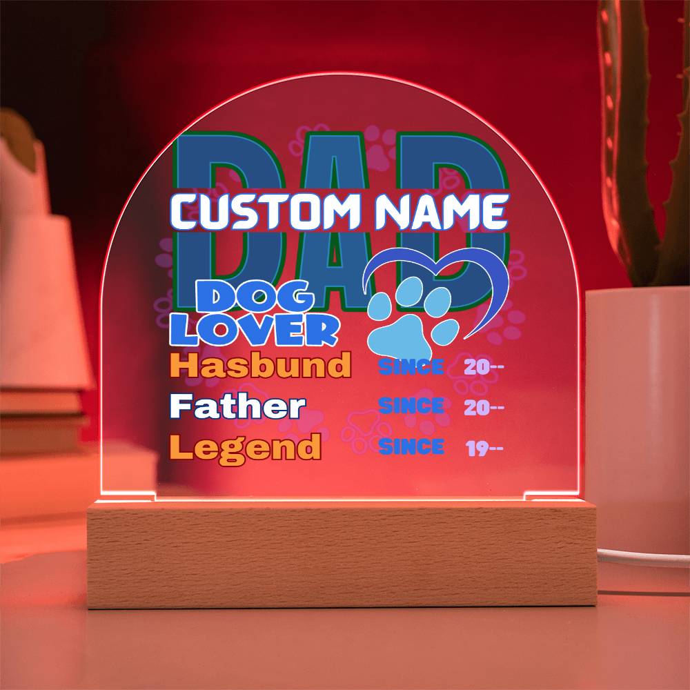 Domed Acrylic Plaque, Dad Dog Lover, First Fathers Day, Dads Day Gift, First Grandpa Gifts - Miramor