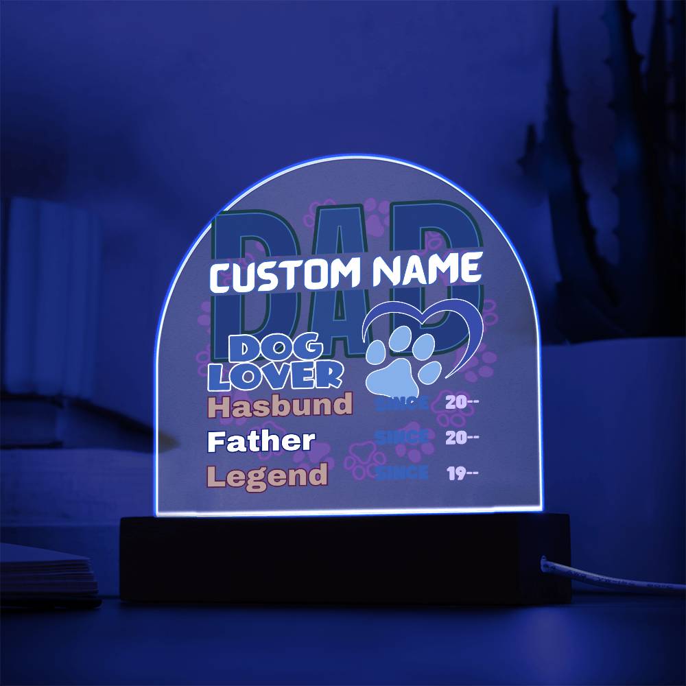 Domed Acrylic Plaque, Dad Dog Lover, First Fathers Day, Dads Day Gift, First Grandpa Gifts - Miramor