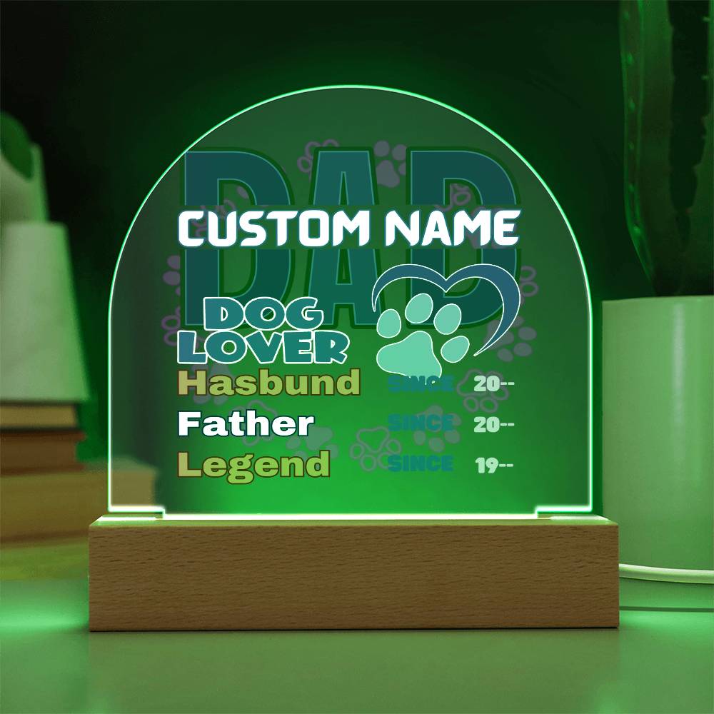 Domed Acrylic Plaque, Dad Dog Lover, First Fathers Day, Dads Day Gift, First Grandpa Gifts - Miramor