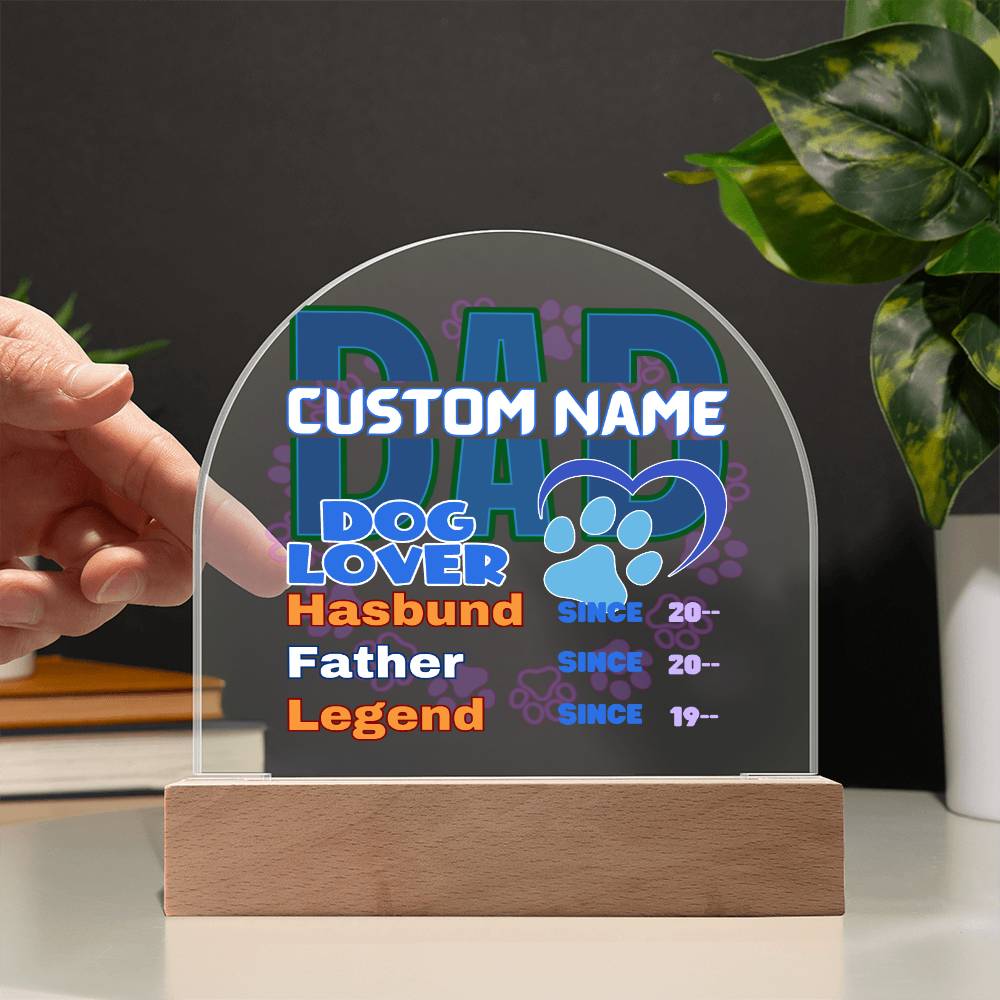 Domed Acrylic Plaque, Dad Dog Lover, First Fathers Day, Dads Day Gift, First Grandpa Gifts - Miramor