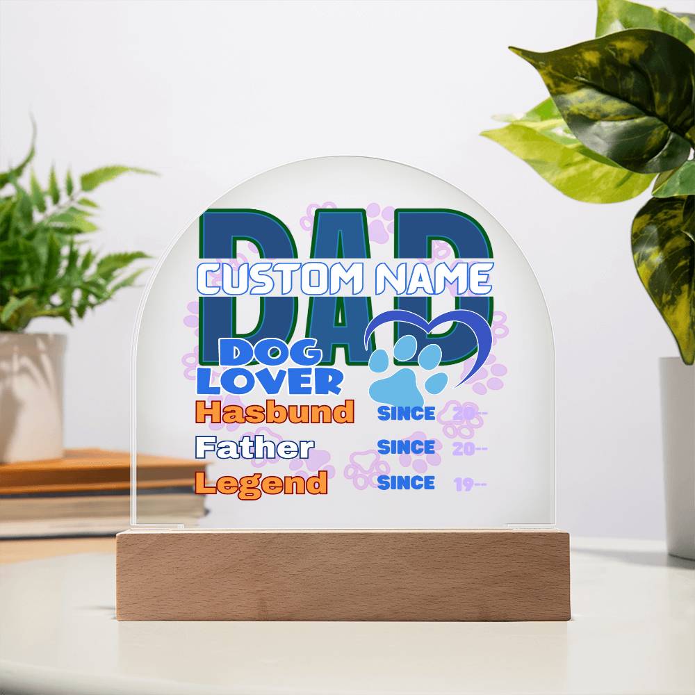 Domed Acrylic Plaque, Dad Dog Lover, First Fathers Day, Dads Day Gift, First Grandpa Gifts - Miramor