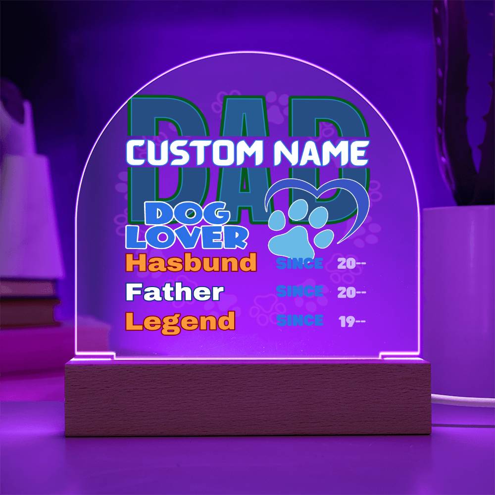 Domed Acrylic Plaque, Dad Dog Lover, First Fathers Day, Dads Day Gift, First Grandpa Gifts - Miramor