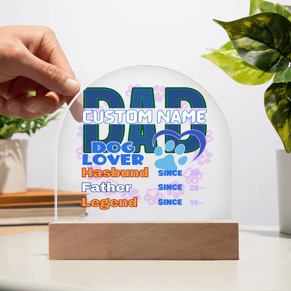 Domed Acrylic Plaque, Dad Dog Lover, First Fathers Day, Dads Day Gift, First Grandpa Gifts - Miramor