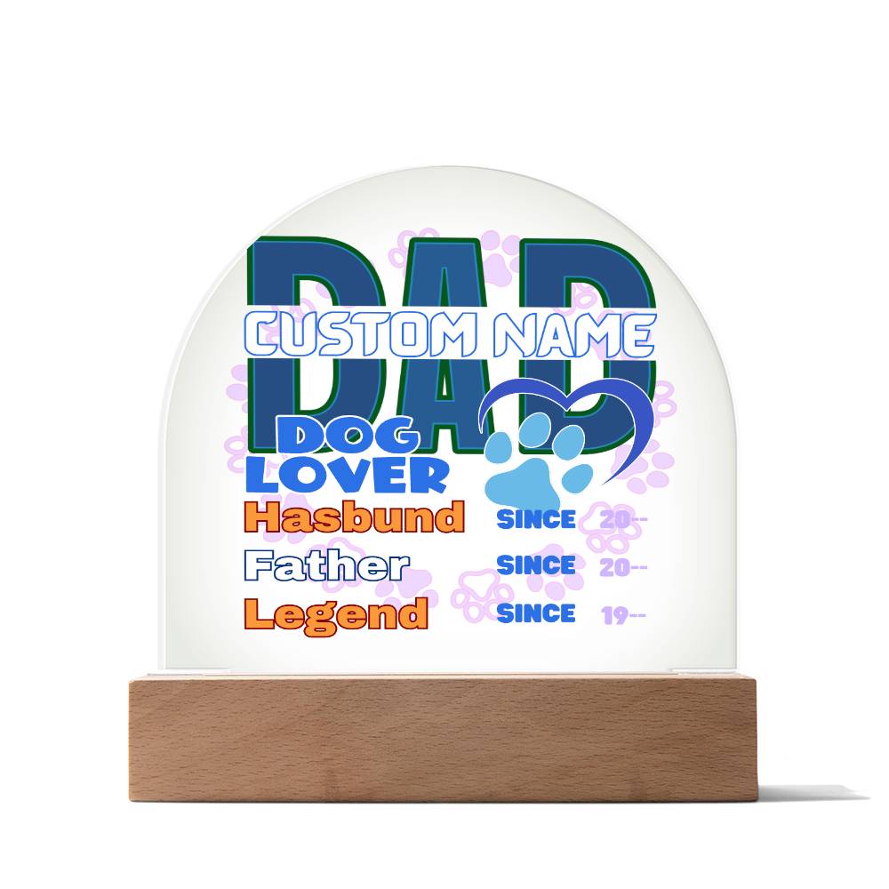 Domed Acrylic Plaque, Dad Dog Lover, First Fathers Day, Dads Day Gift, First Grandpa Gifts - Miramor