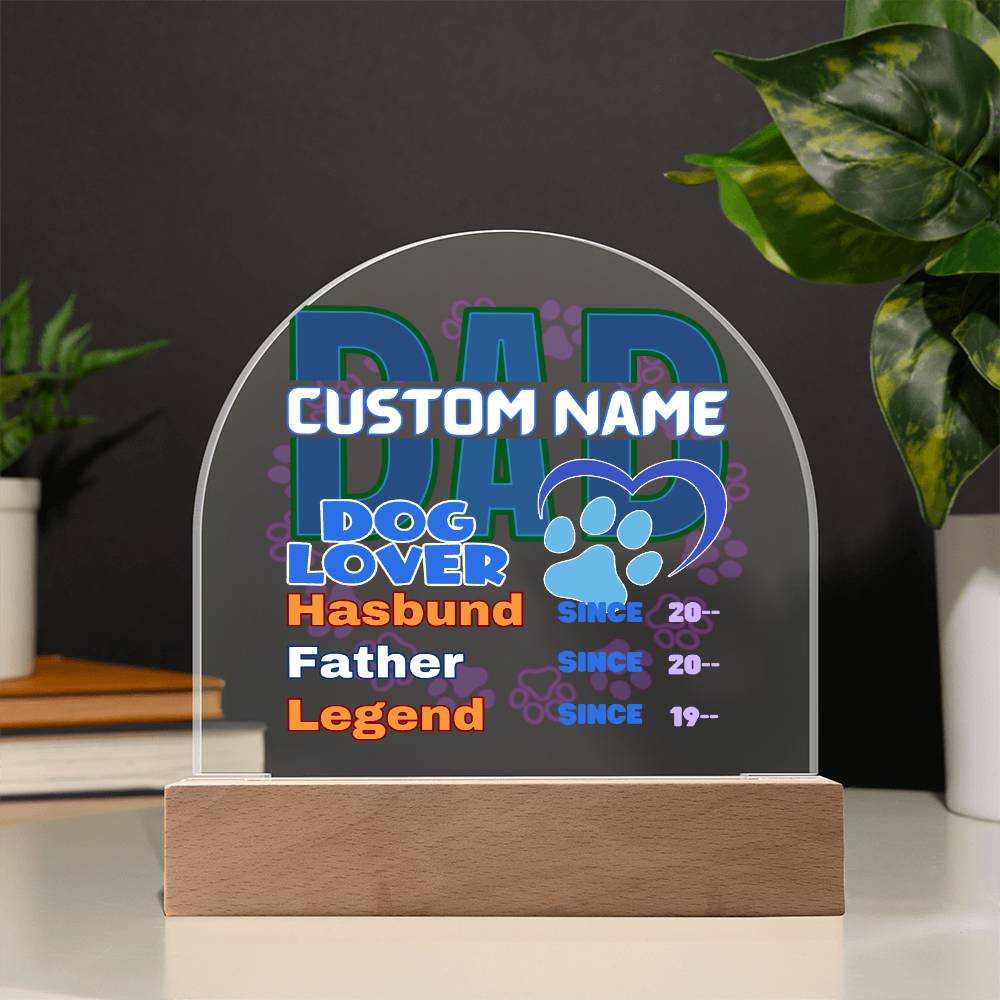 Domed Acrylic Plaque, Dad Dog Lover, First Fathers Day, Dads Day Gift, First Grandpa Gifts - Miramor