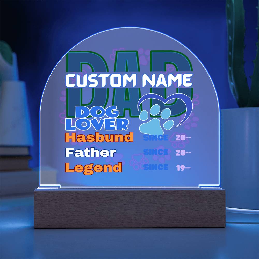 Domed Acrylic Plaque, Dad Dog Lover, First Fathers Day, Dads Day Gift, First Grandpa Gifts - Miramor