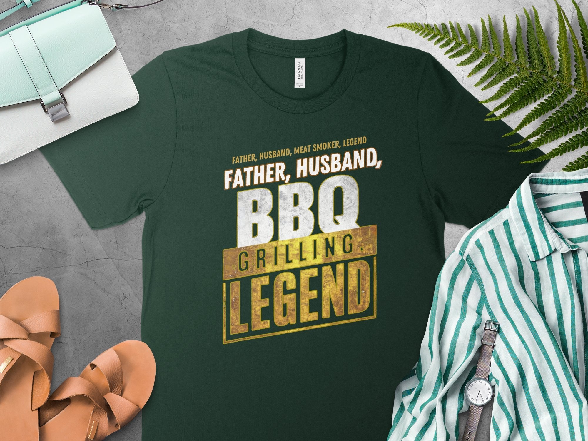 Father Husband Meat Smoker Legend T - Shirt, BBQ Grilling Legend Shirt, Gift for Dad, Funny BBQ T - Shirt, Father's Day Shirt - Miramor