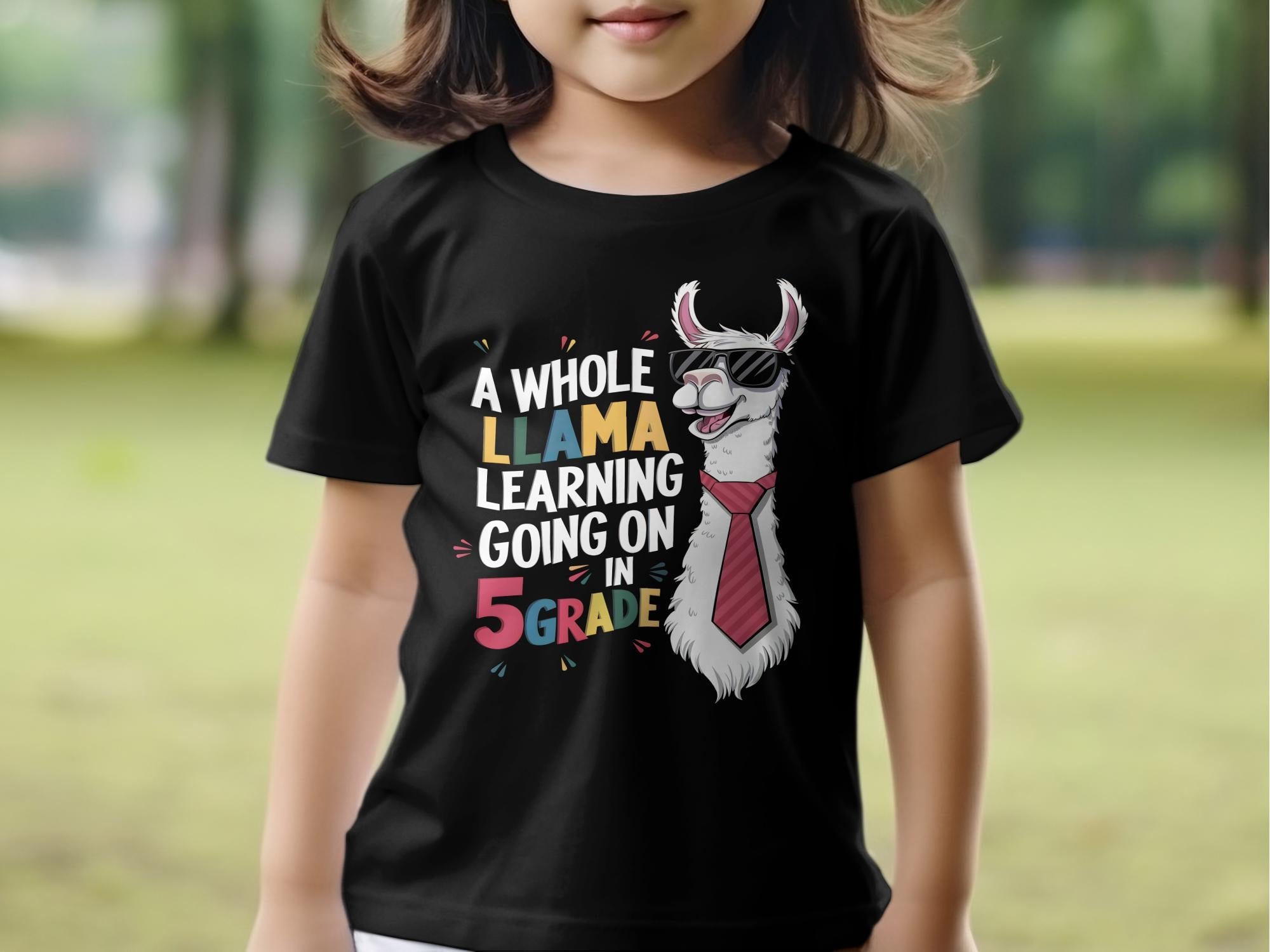 Fun Llama 5th Grade Shirt, Learning Llama T - Shirt, 5th Grade Gift Idea, Cool Llama Teacher Shirt, Back to School Llama Tee - Miramor