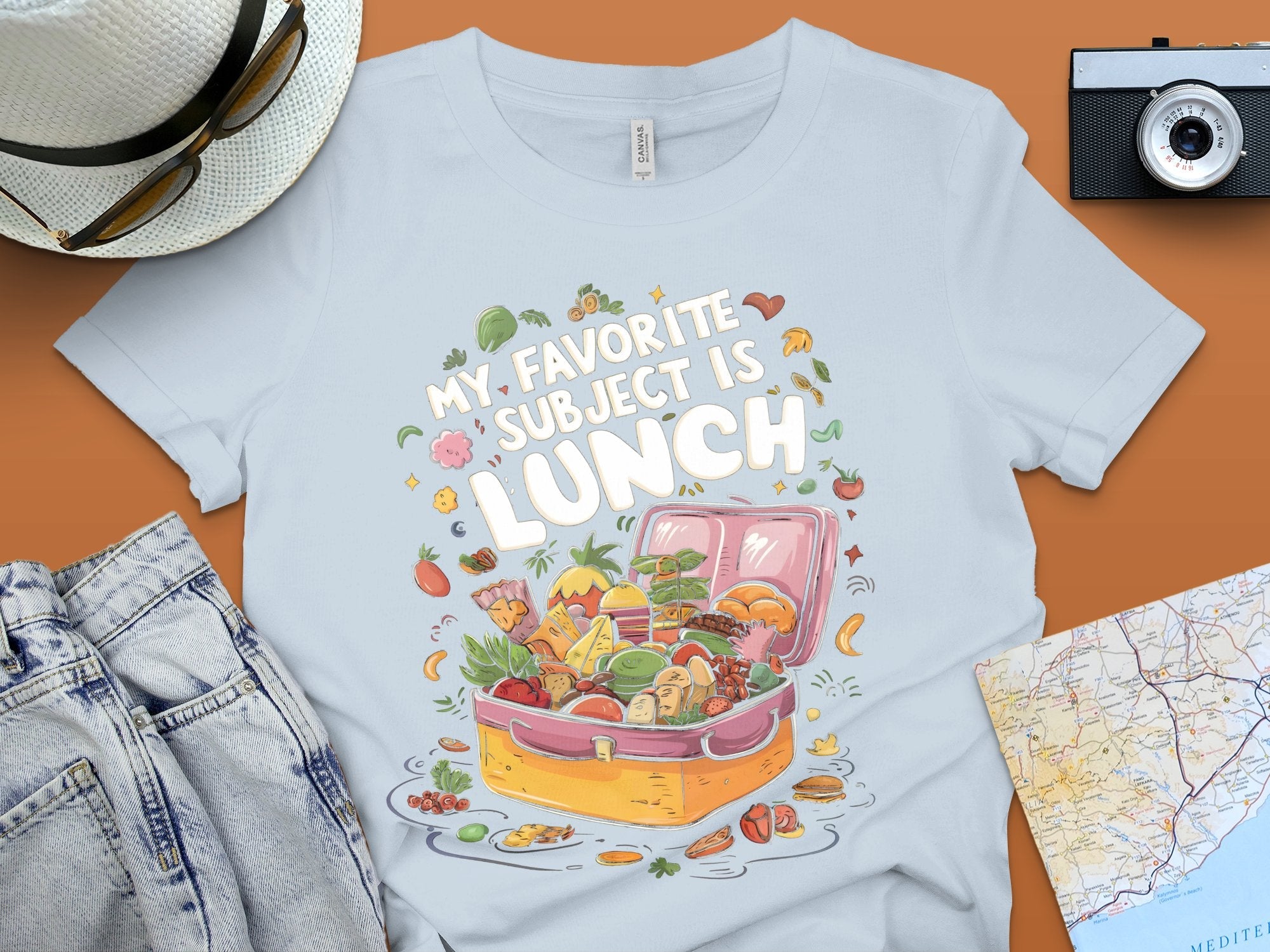 Funny My Favorite Subject is Lunch T - Shirt, Food Lover Gift, Cute Lunch Box Graphic Tee, Humorous Shirt for Foodies, Unique Gift Idea - Miramor