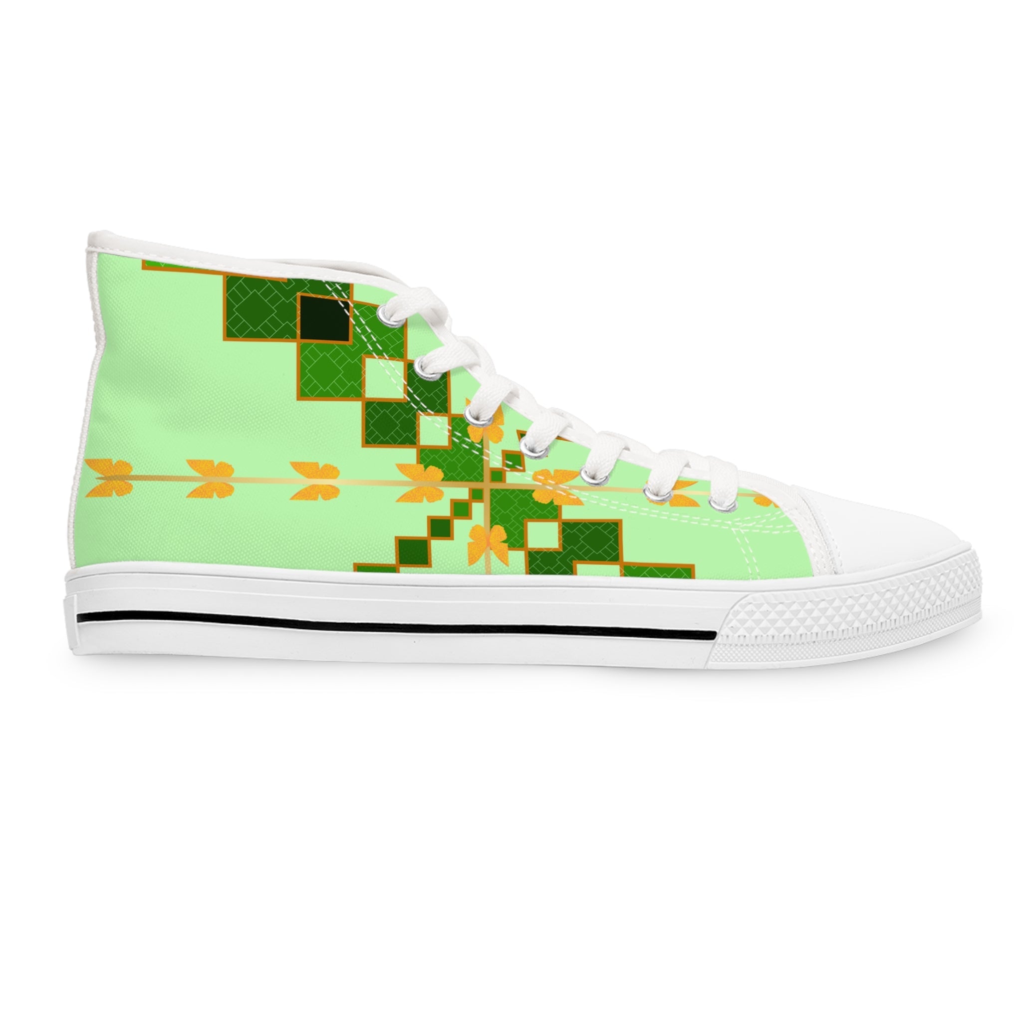 Greenish Women's High Top Sneakers - Miramor