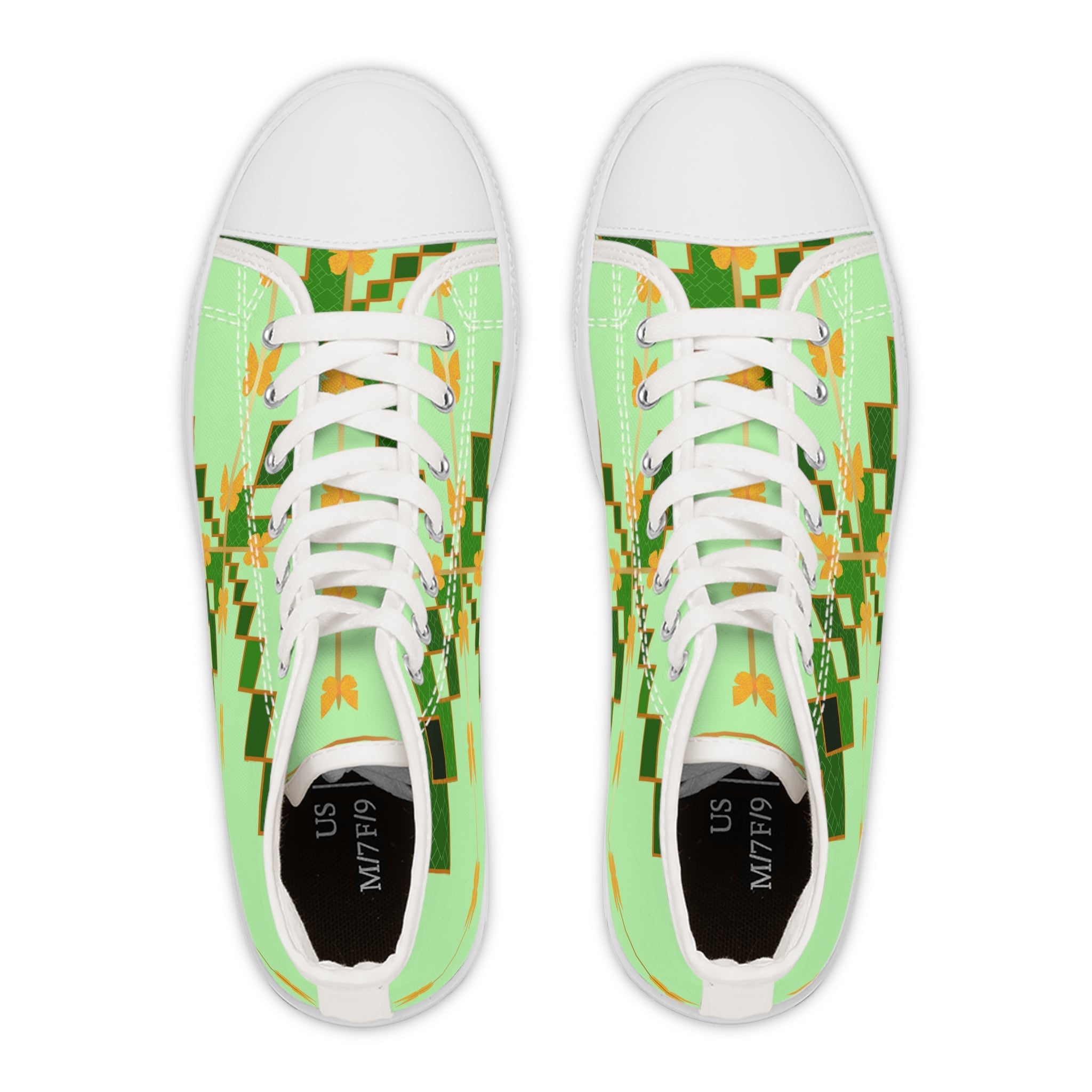 Greenish Women's High Top Sneakers - Miramor