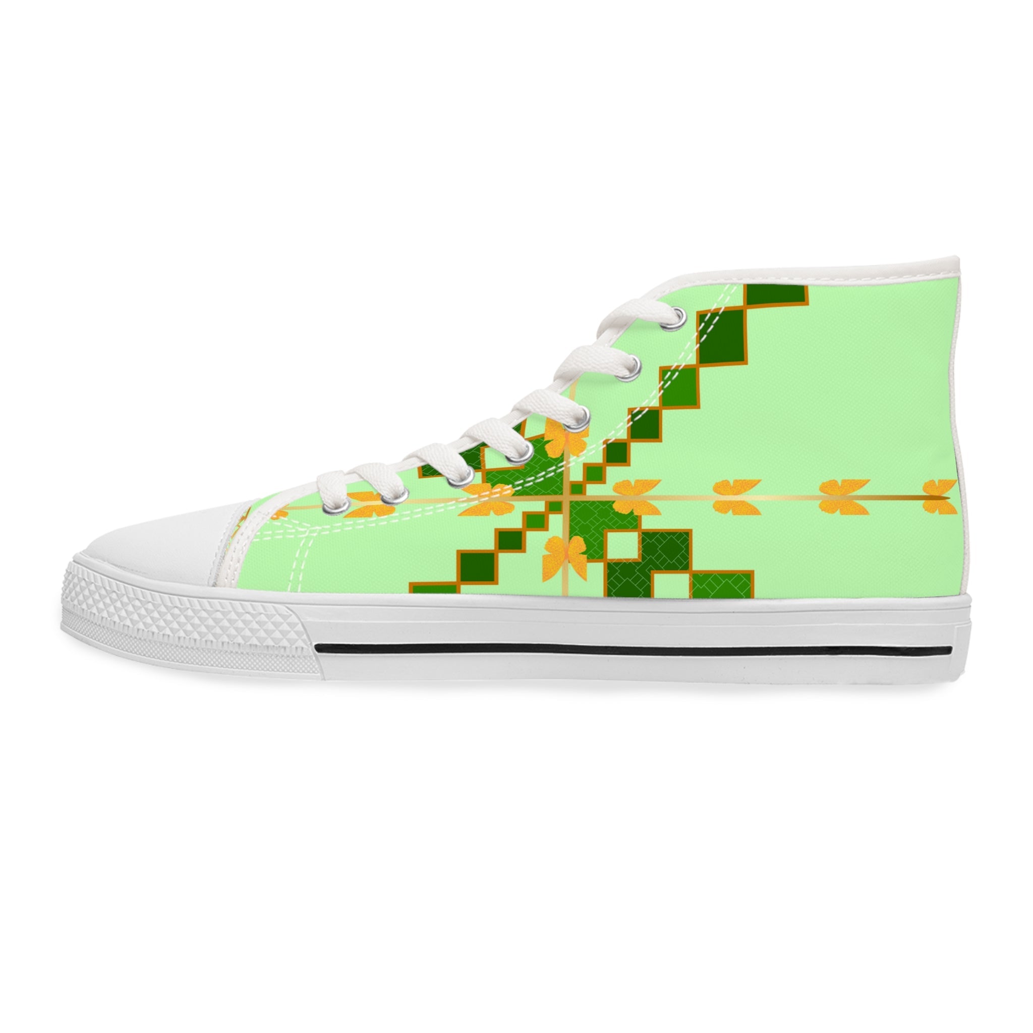 Greenish Women's High Top Sneakers - Miramor