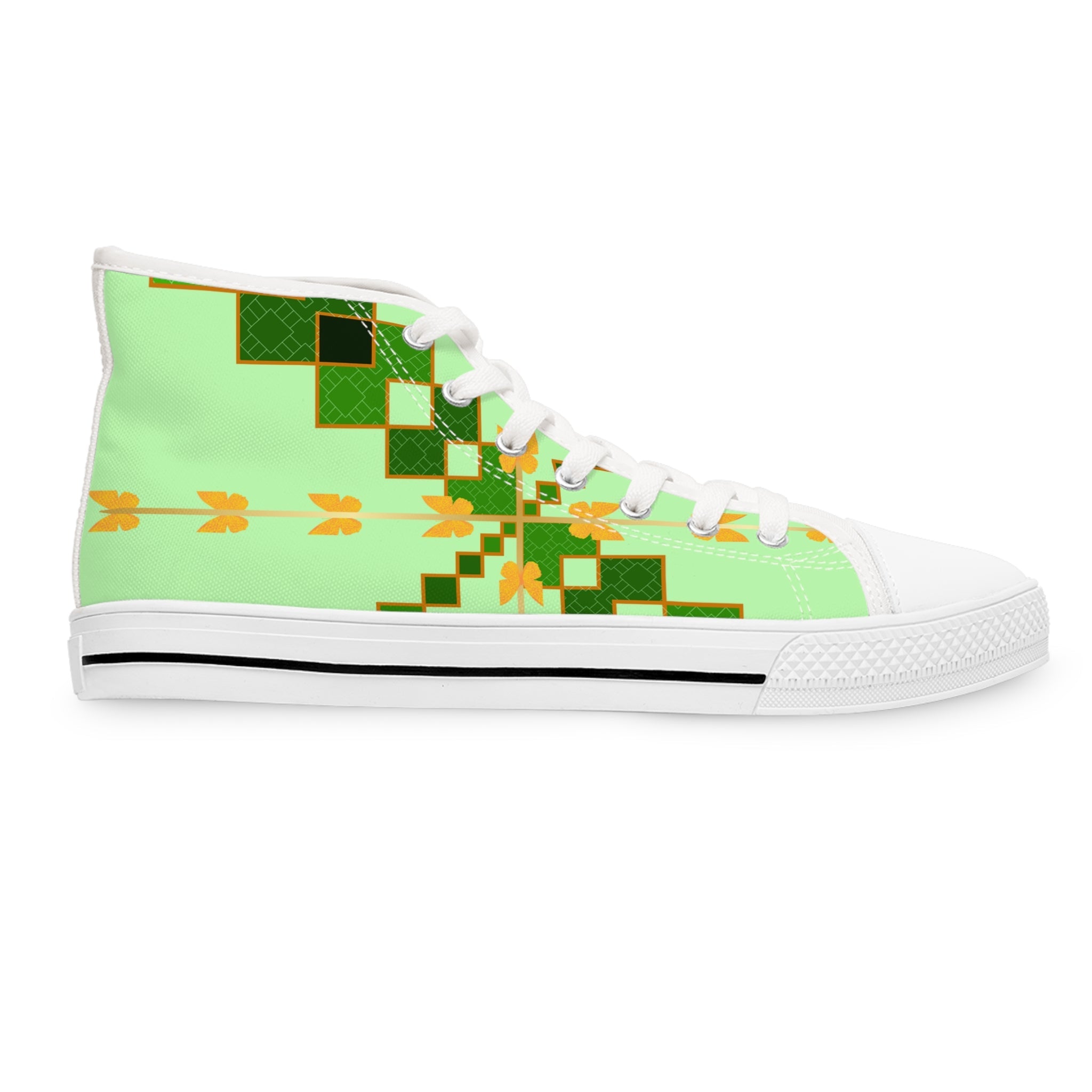 Greenish Women's High Top Sneakers - Miramor