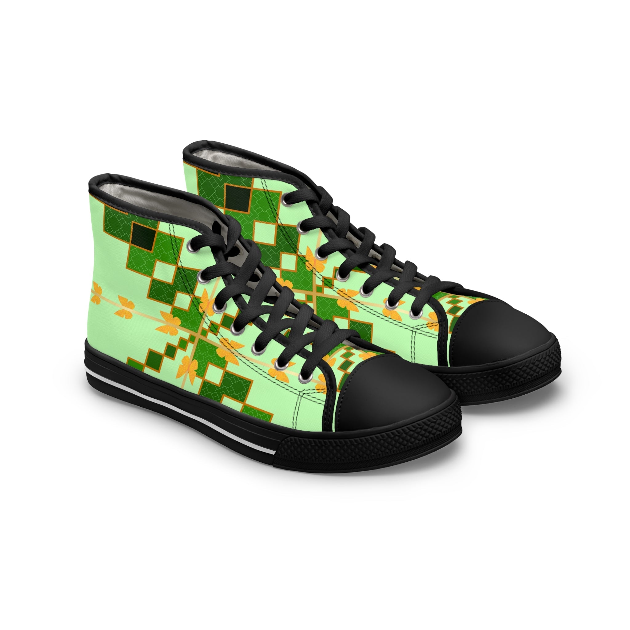 Greenish Women's High Top Sneakers - Miramor