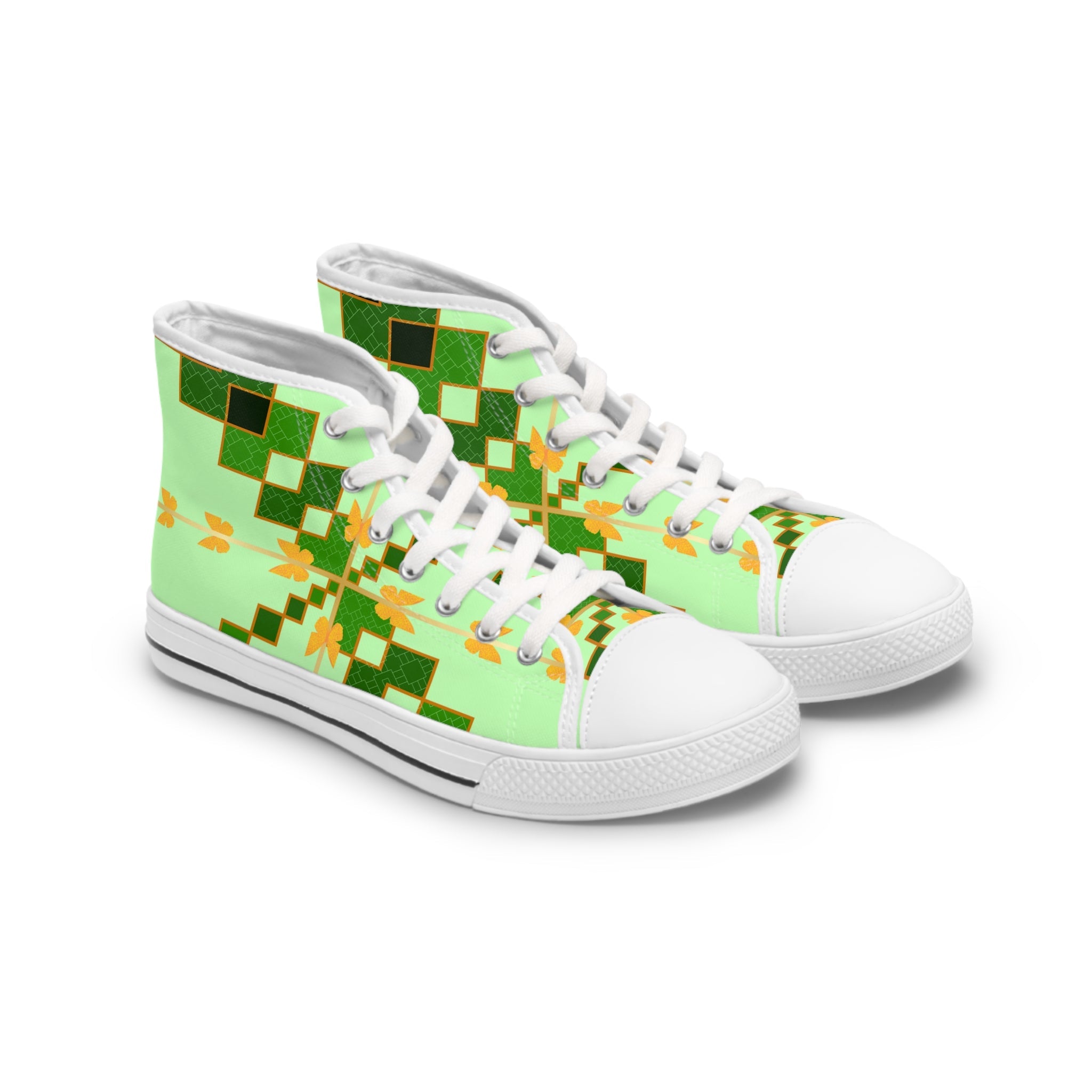 Greenish Women's High Top Sneakers - Miramor