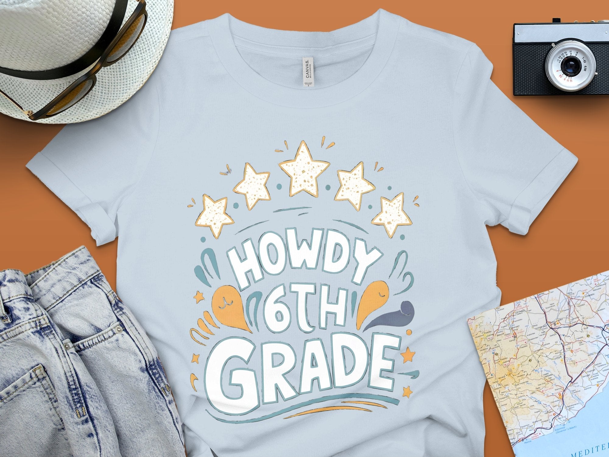 Howdy 6th Grade T - Shirt, 6th Grade Teacher Shirt, Back to School Shirt, Cute Teacher Gift, Fun 6th Grade Tee, Stars Graphic T - Shirt - Miramor