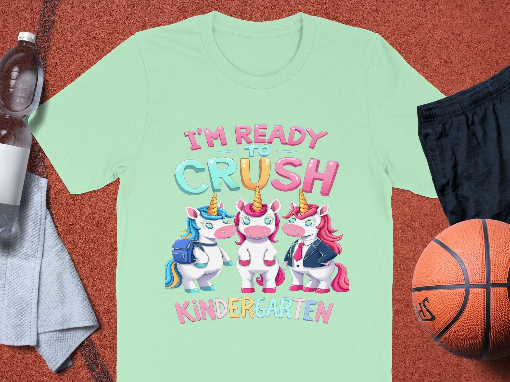 I'm Ready to Crush Kindergarten T - Shirt, Cute Unicorn Back to School Shirt, Kids Fun Back to School Tee, Ready to Crush Learning - Miramor