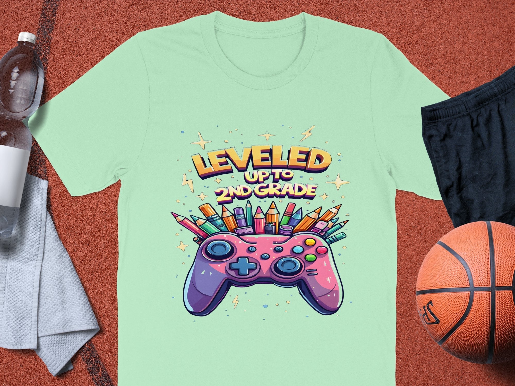 Leveled Up to 2nd Grade Shirt, Video Game Controller T - Shirt, Back to School Gamer Tee, Gaming School Shirt for Kids, Educational Gift - Miramor