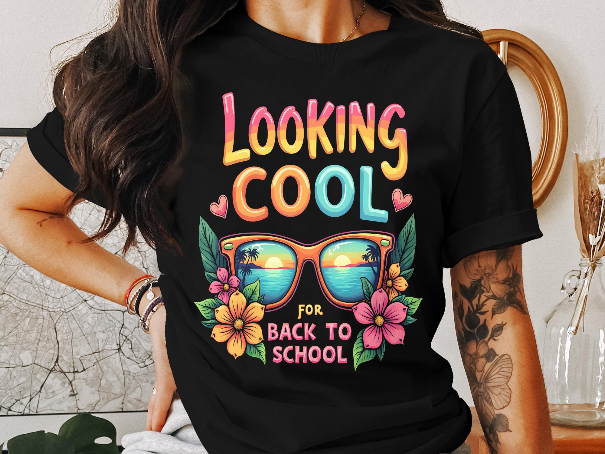 Looking Cool For Back To School T - Shirt, Cool Sunglasses Design Tee, Summer Beach Vibes, Fun Back To School T - Shirt, Trendy T - Shirt - Miramor