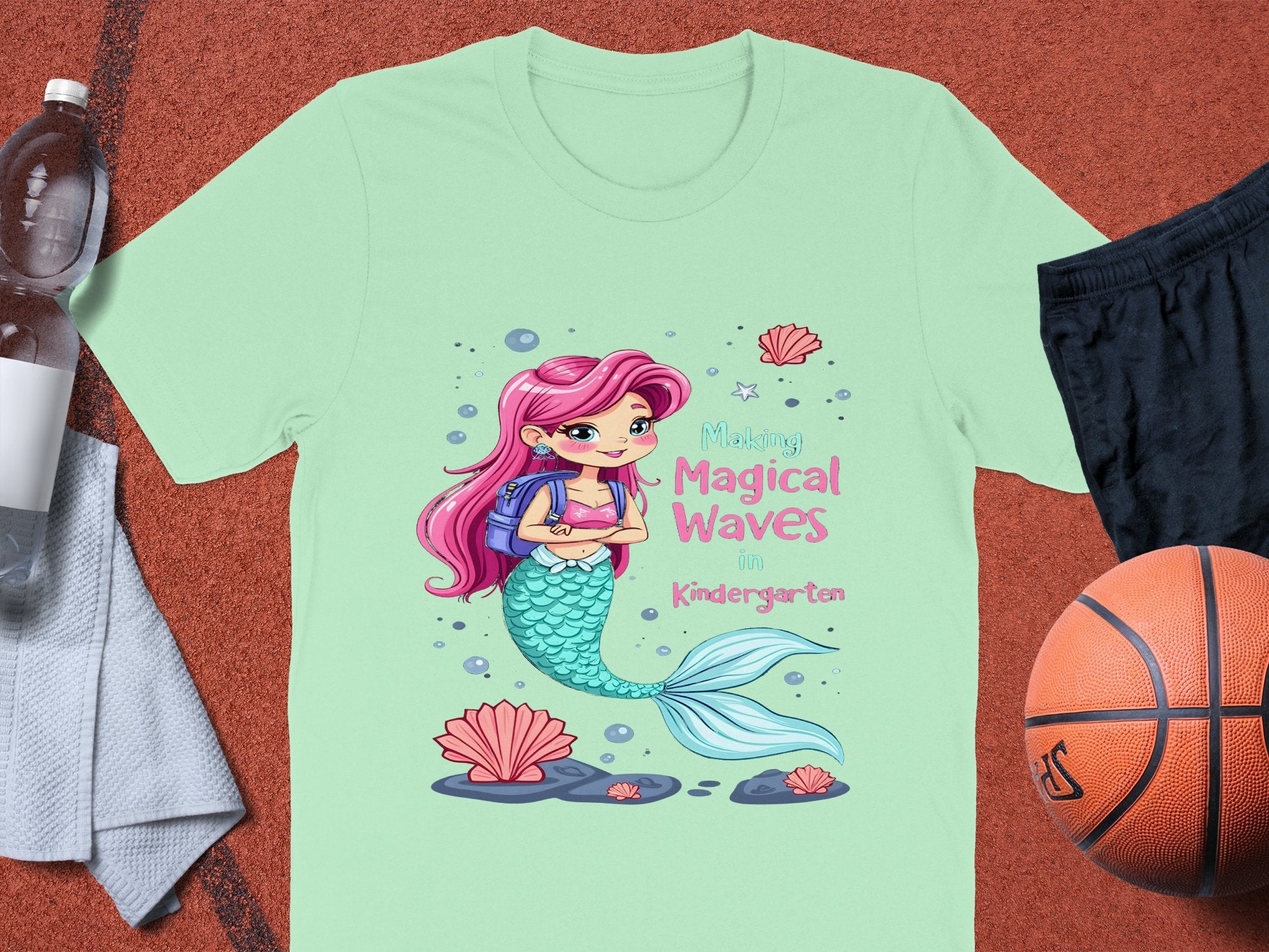 Mermaid Kindergarten Shirt, Making Magical Waves T - Shirt, Cute Back to School Top, Kids First Day of Kindergarten Tee - Miramor