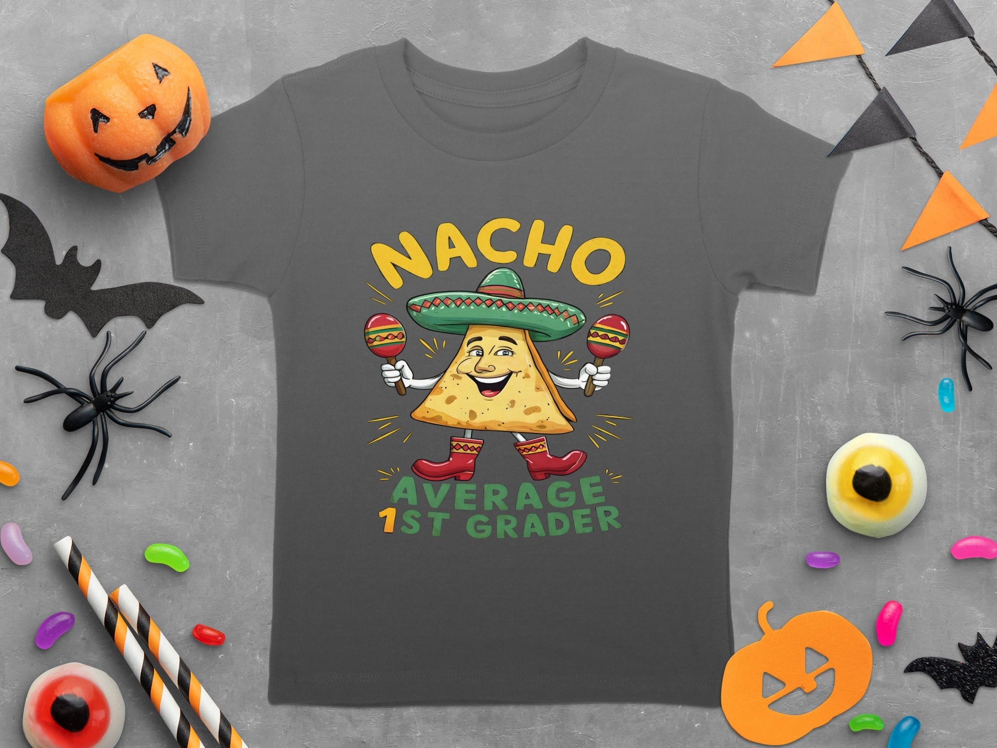 Nacho Average 1st Grader T - Shirt, Funny First Grade Shirt, Cute Nacho Themed Tee, 1st Grader Gift, School Shirt For Kids - Miramor