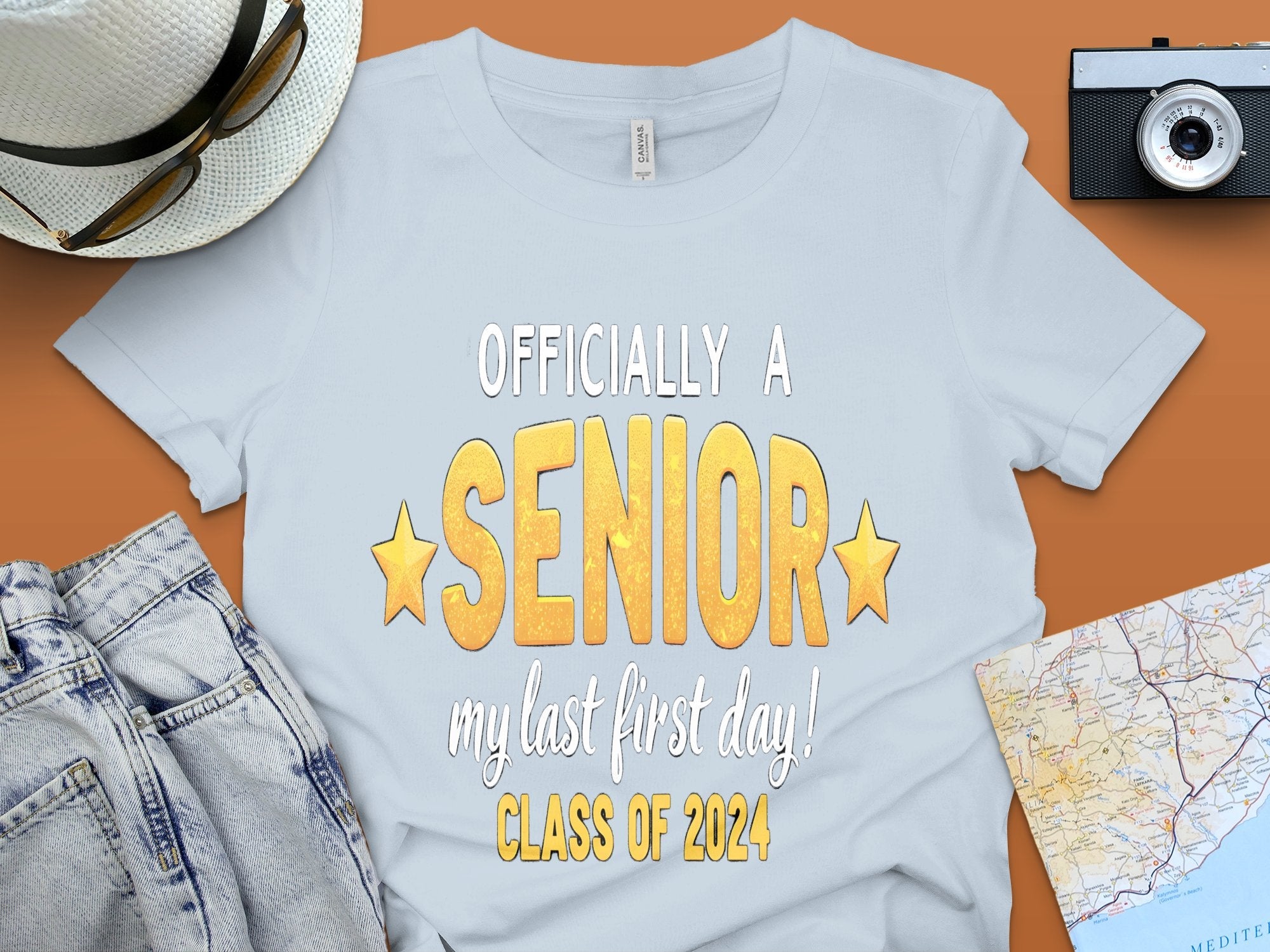 Officially a Senior My Last First Day Class of 2024 T - Shirt, Graduation Gift, Senior Year Outfit, Back to School Shirt - Miramor