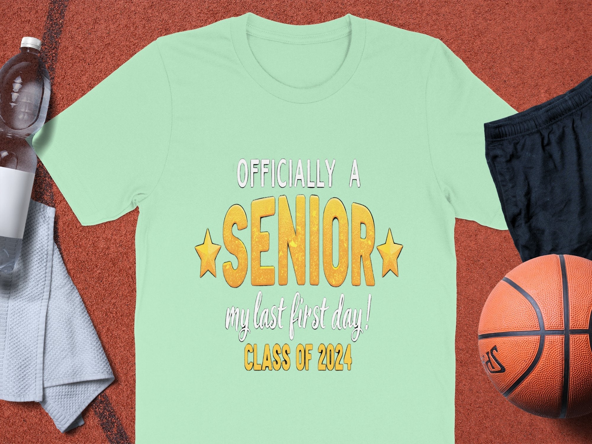 Officially a Senior My Last First Day Class of 2024 T - Shirt, Graduation Gift, Senior Year Outfit, Back to School Shirt - Miramor