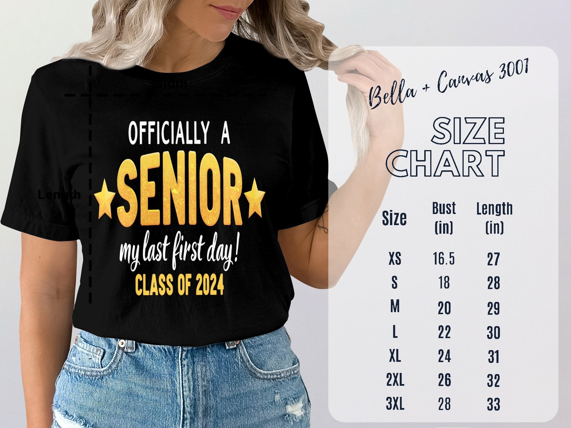 Officially a Senior My Last First Day Class of 2024 T - Shirt, Graduation Gift, Senior Year Outfit, Back to School Shirt - Miramor